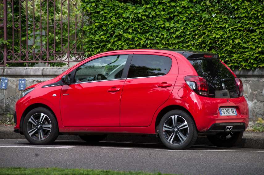 Image of a red Peugeot 108