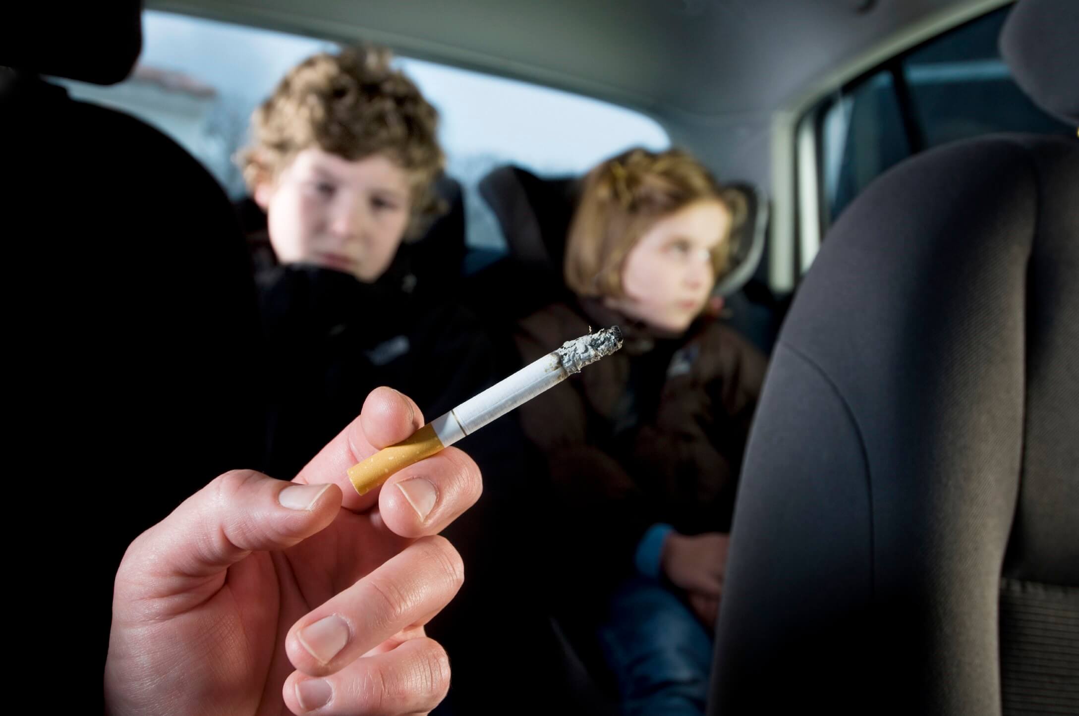 children in smoky car