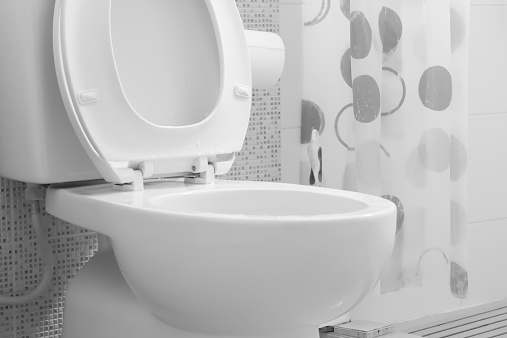 A clean white toilet