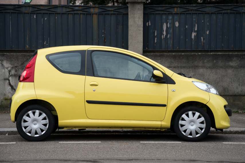 Yellow Peugeot 107