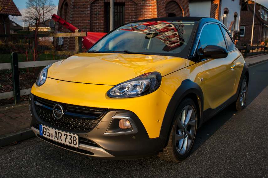 Image of a yellow Vauxhall ADAM