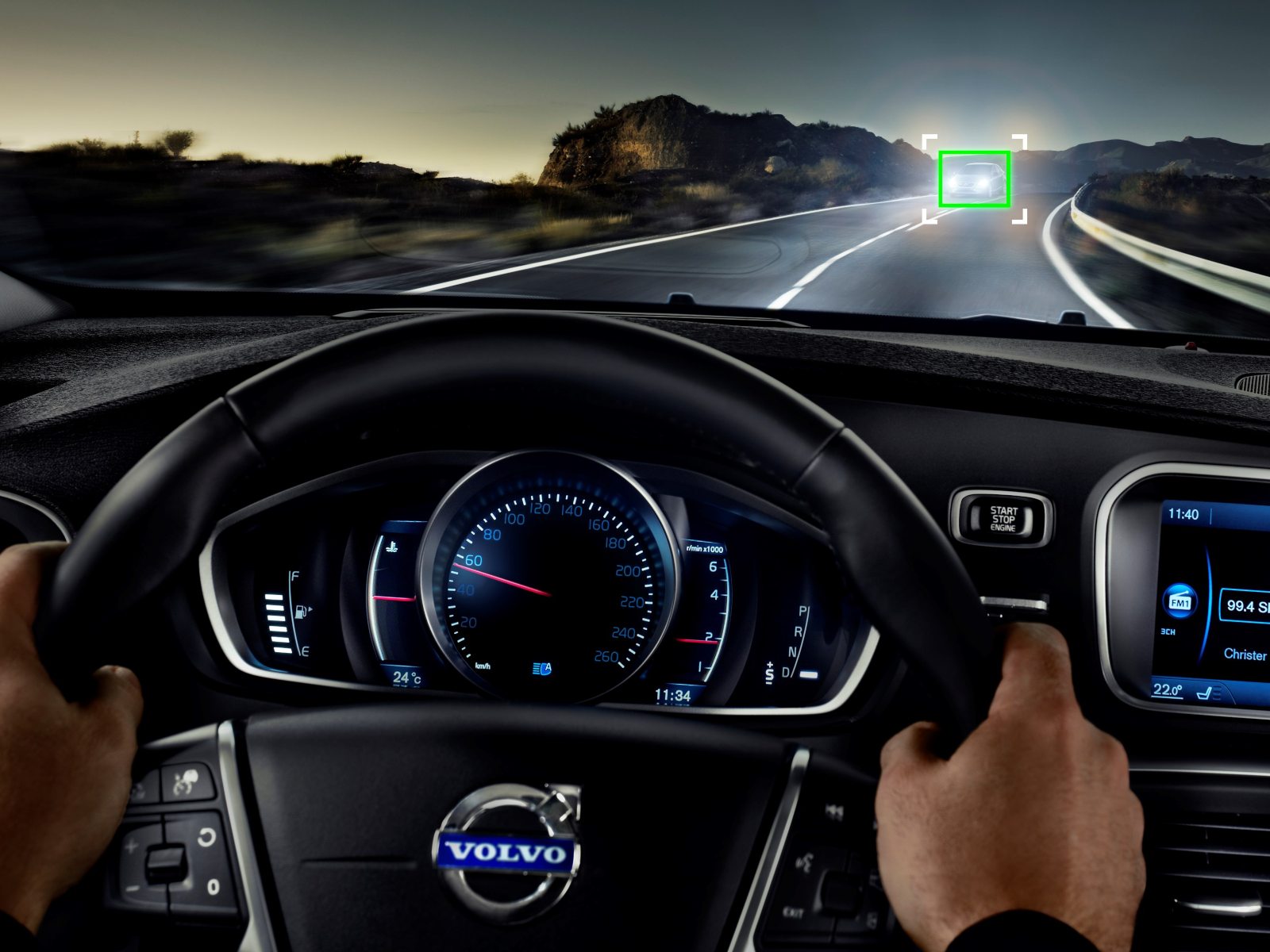 Active High Beam technology, photo taken by Volvo