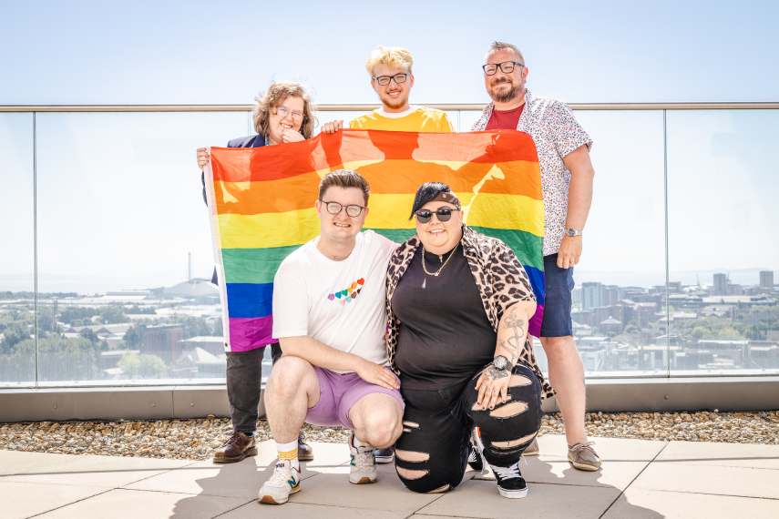 Image of Admiral staff with the Pride flag