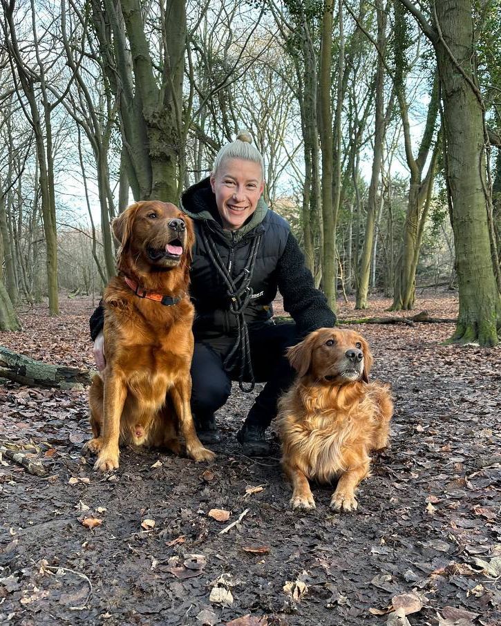 Bethany England with her two dogs