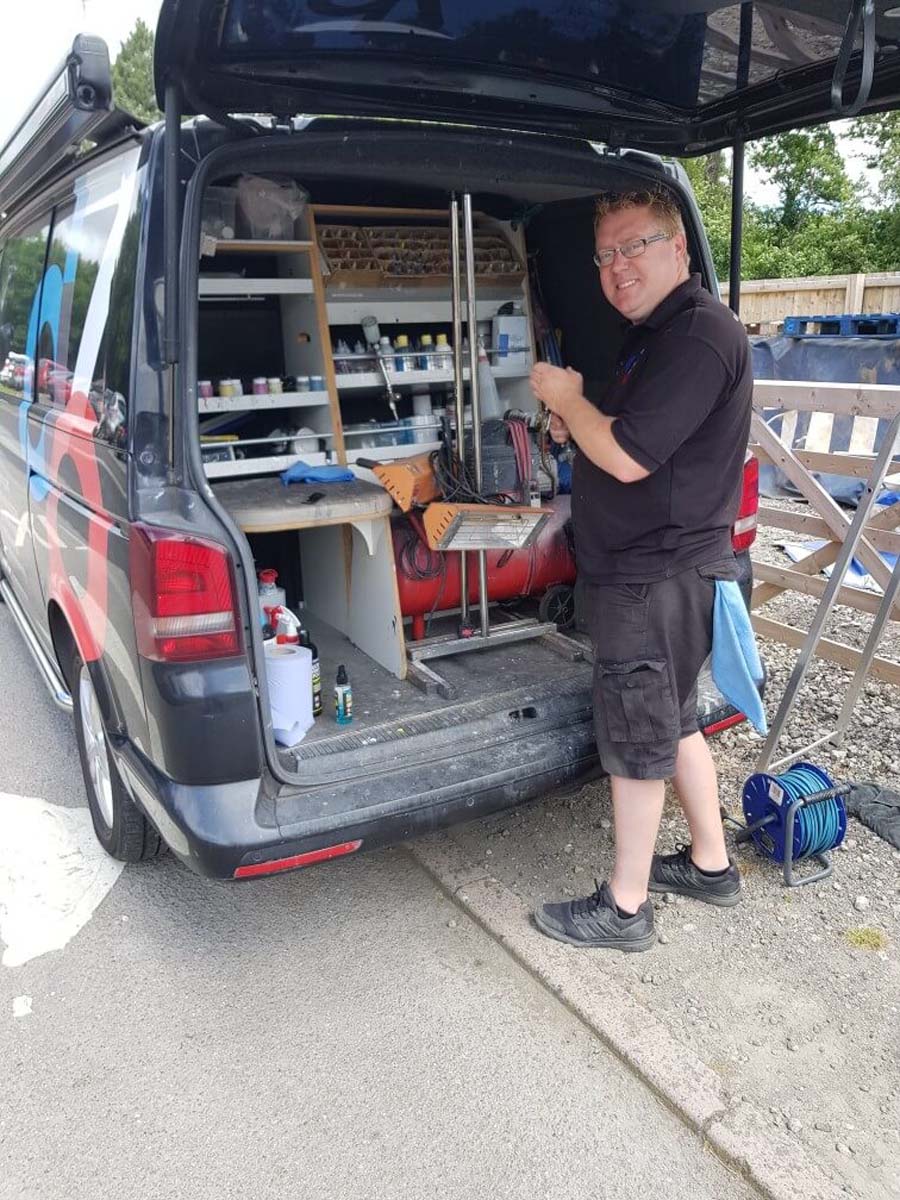 Dave working on his van