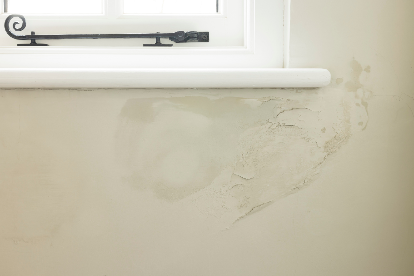 Damp patch on inside wall