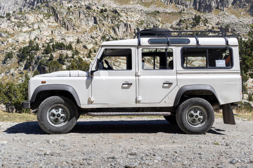 A Land Rover 110 car