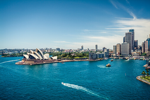 Sydney opera house and Harbour Bridge in Australia