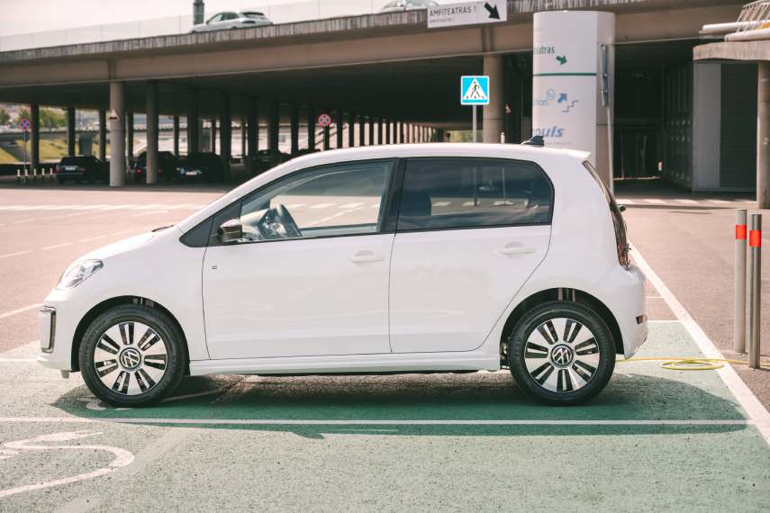 Image of a white Volkswagen e-up!