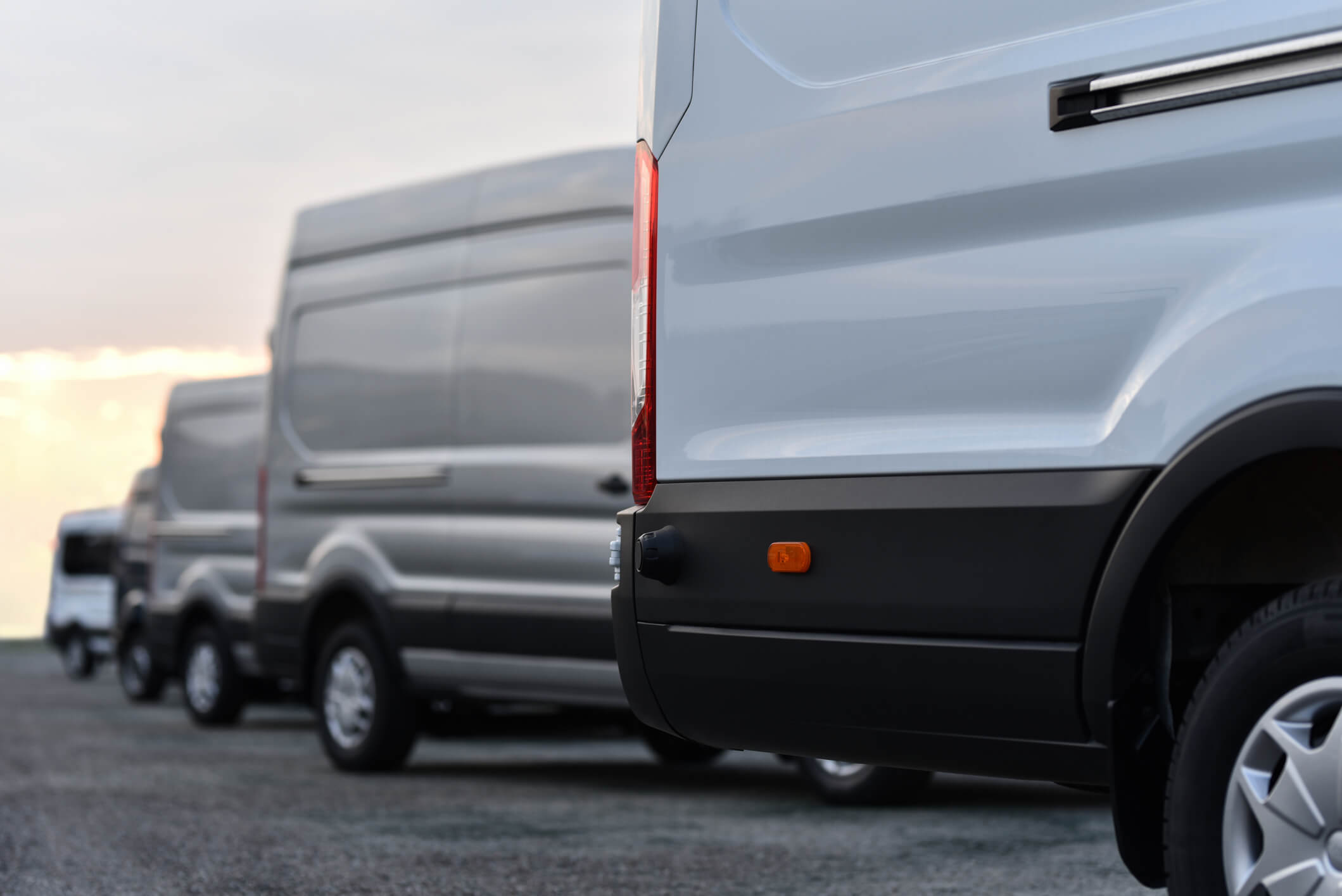 row of delivery vans