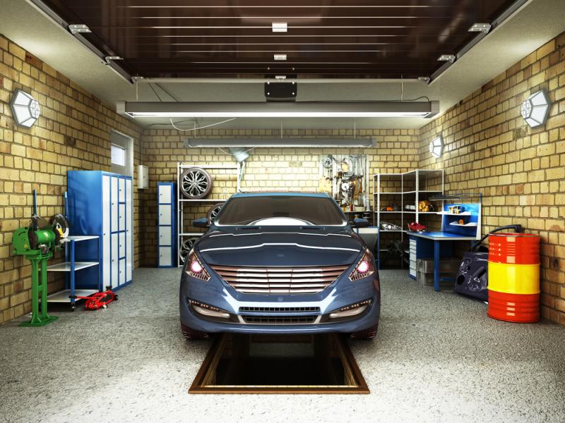 car-parked-in-garage-at-home
