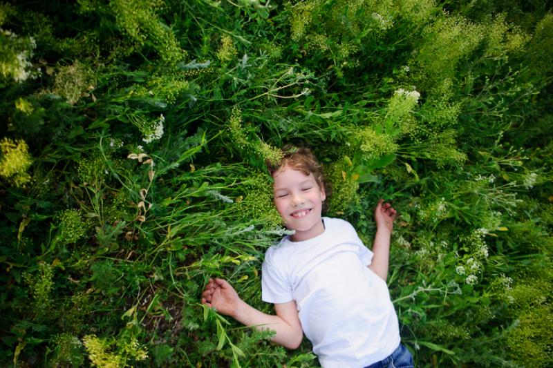 Child in garden