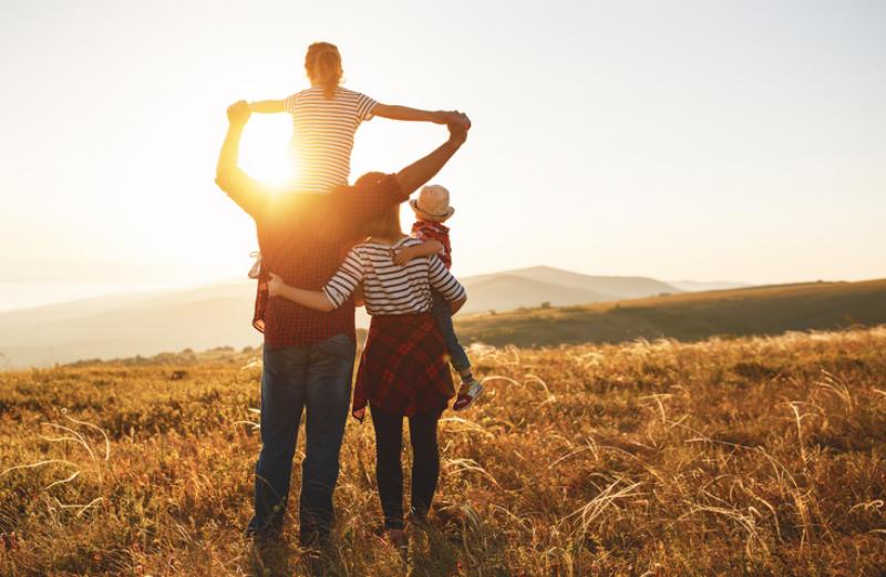 Happy family on travels