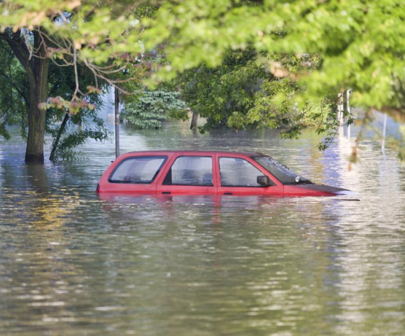 Flooded car