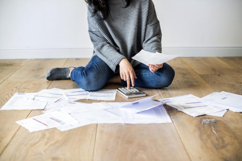 woman managing debt