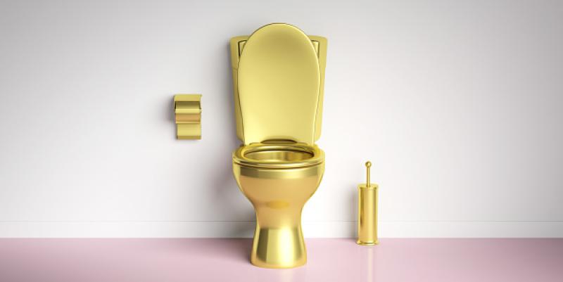 A golden toilet
