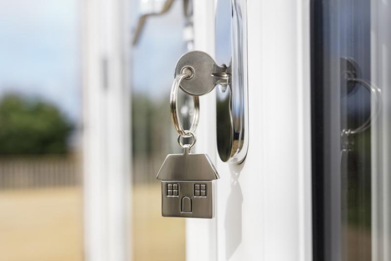 house key in door lock