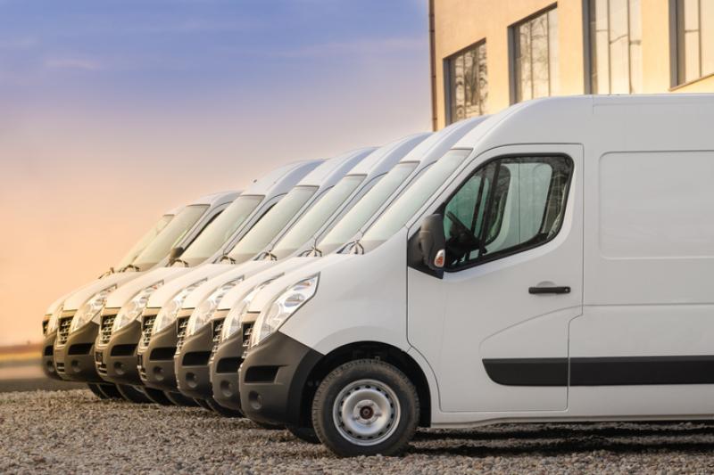 fleet of white vans