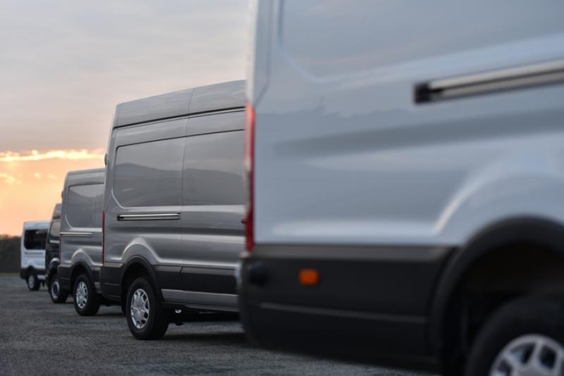 row of vans for sale