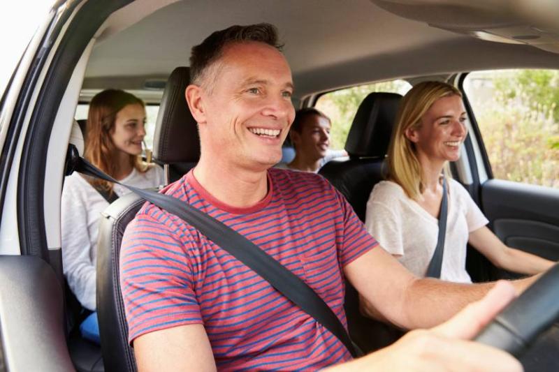 Image of a family driving.