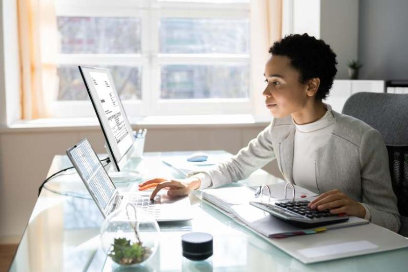 Woman sorting out her financial health