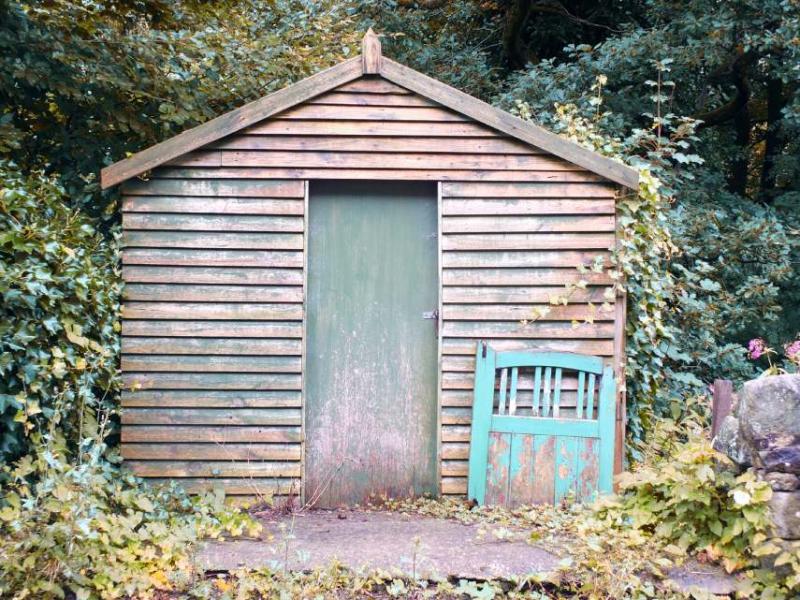 shed at the end of a garden