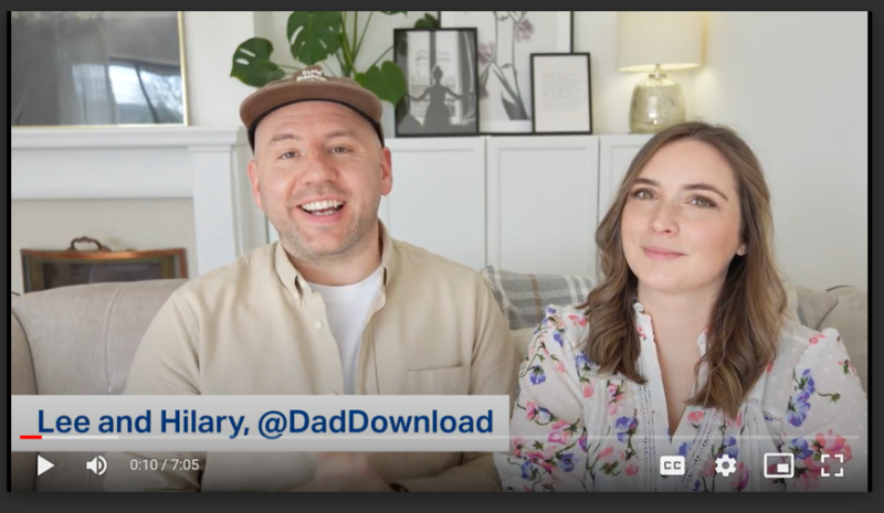 DadDownload Lee and Hilary couple on sofa talking about electric vehicles