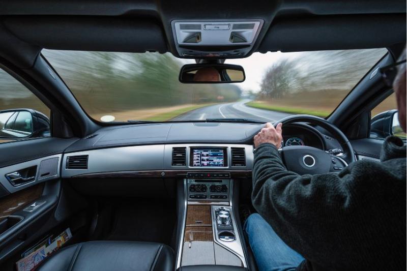 Driver on UK road