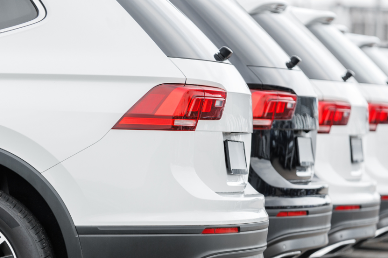 Row of electric cars