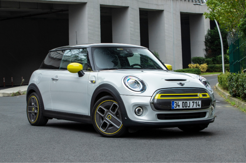 grey and yellow electric mini