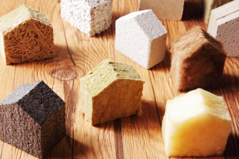 house shapes cut out of insulation materials