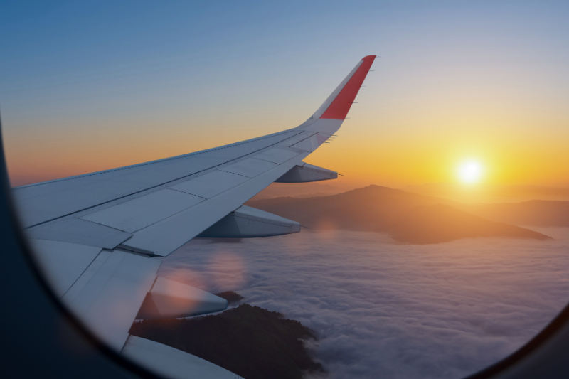 image of view from plane in sky