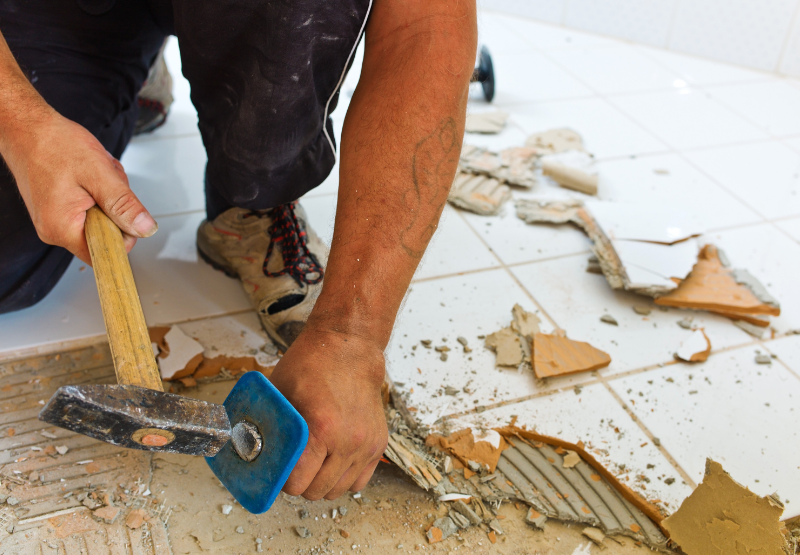 rogue trader smashing bathroom tiles