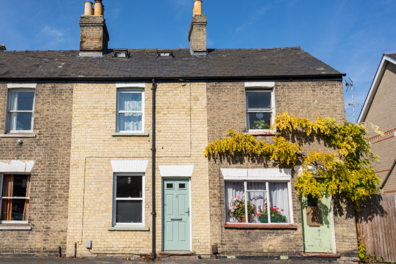 Three quaint terraced houses