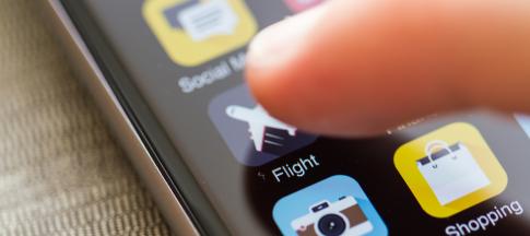 Person using travel app