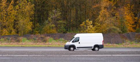 Van on road