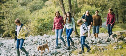 family walking