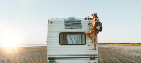 Campervan in sunshine