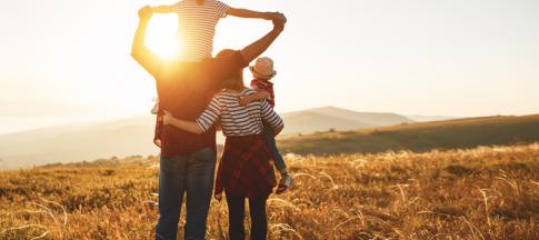 Happy family on travels