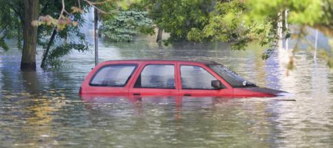 Flooded car