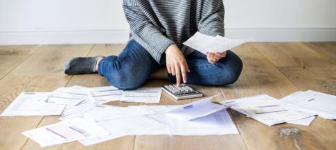 woman managing debt