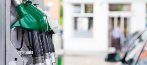 fuel pumps in a petrol station