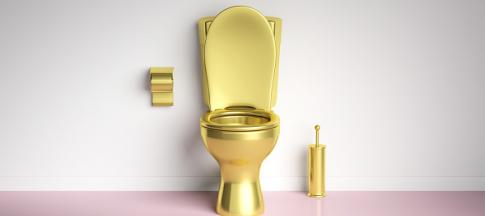A golden toilet