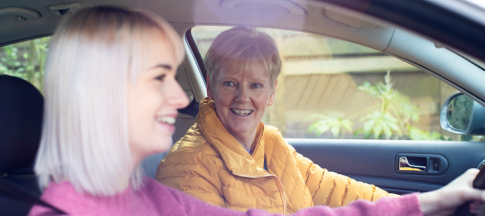 A car driver and passenger