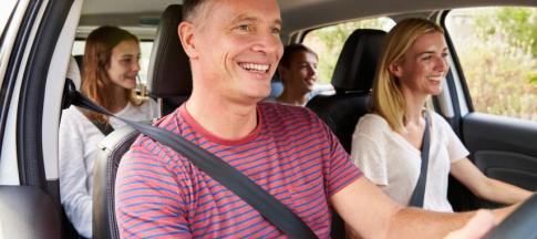 Image of a family driving.