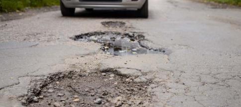 pothole in road