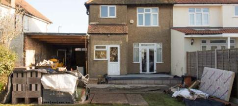 Image of the back of a British house