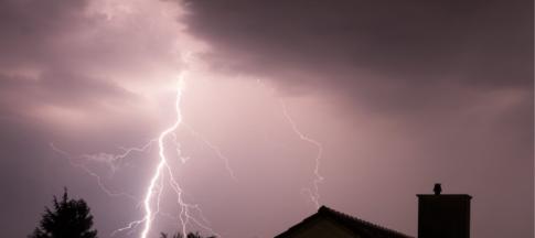 A stormy sky over a house