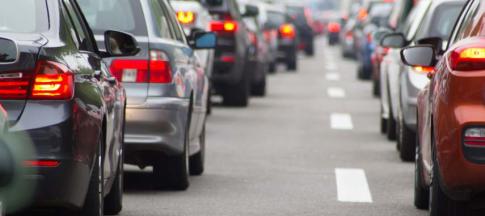 cars in traffic on the road