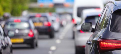 Motorway with multiple cars on it